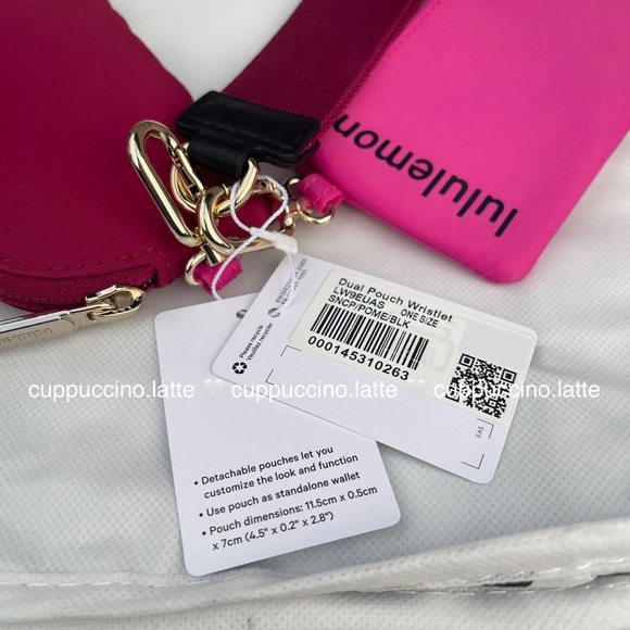 ❤️NWT💗Lululemon Athletica Dual Pouch Wristlet in Pink Sonic/Pomegranate/Black - Picture 6 of 10